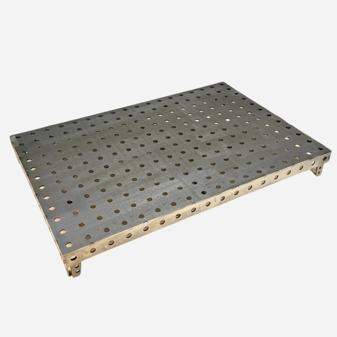 Perforated Welding Table Top 900x600 4mm with Corner Brackets